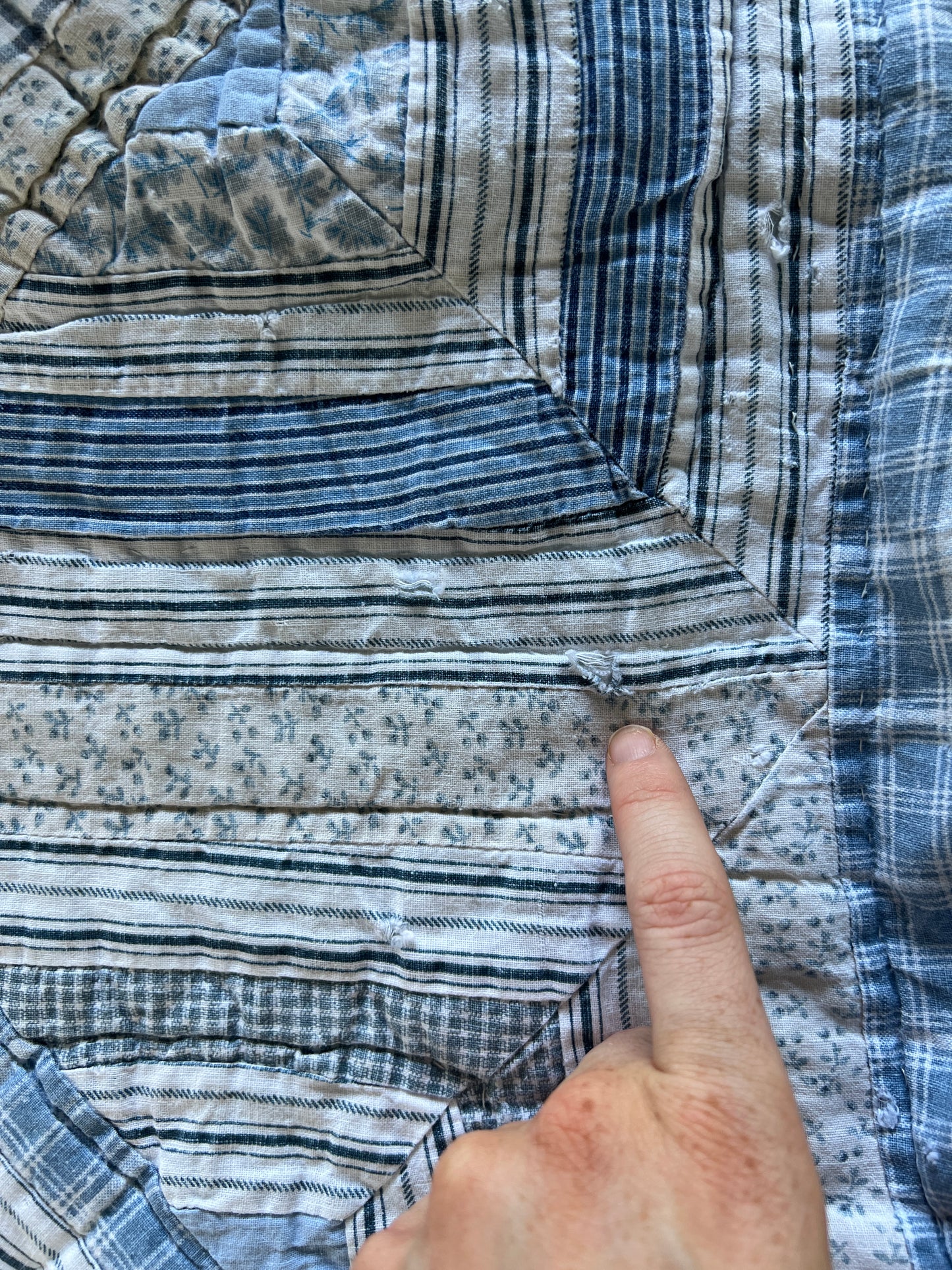 Blue Quilt Zip-Up Jacket